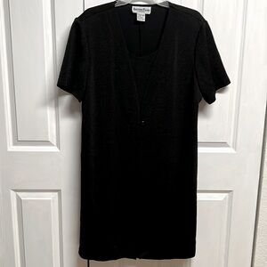 Vintage Another Thyme Black Layered Short Sleeve Dress Classic Size 22